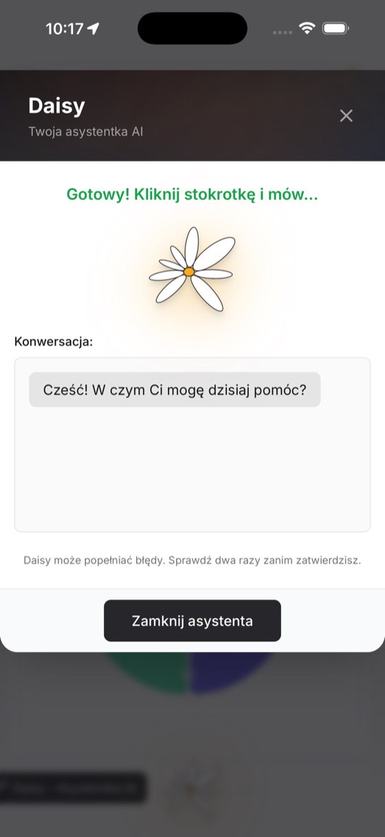 Asystentka Daisy w aplikacji Synomi